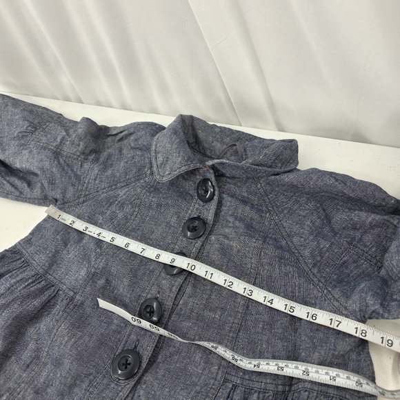 Free People Women's Balloon Puff Sleeve Linen Chambray Swing Jacket Size‎ Small. - Picture 7 of 10
